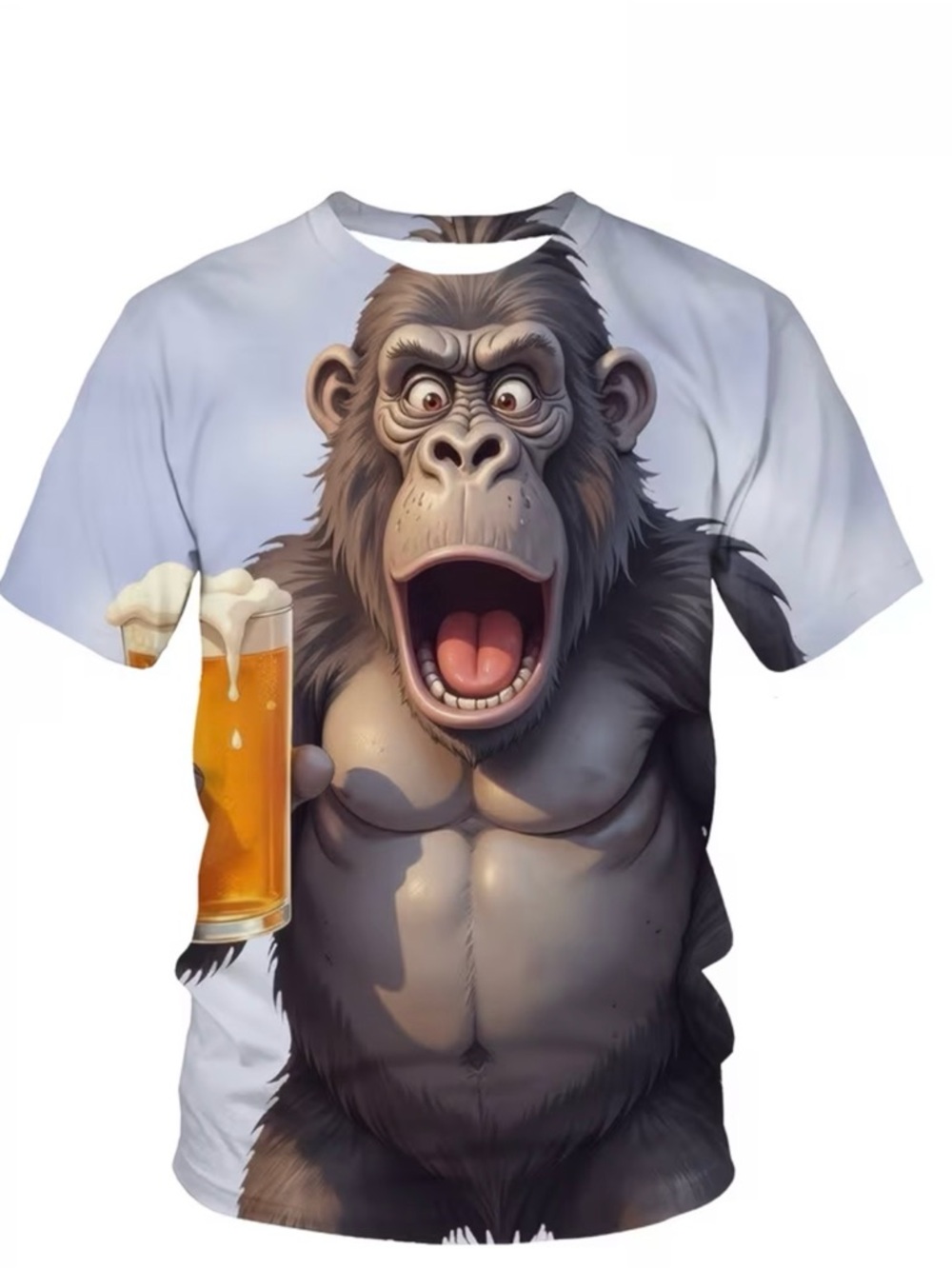 Mens Graphic Ape Beer T-Shirt - 2x